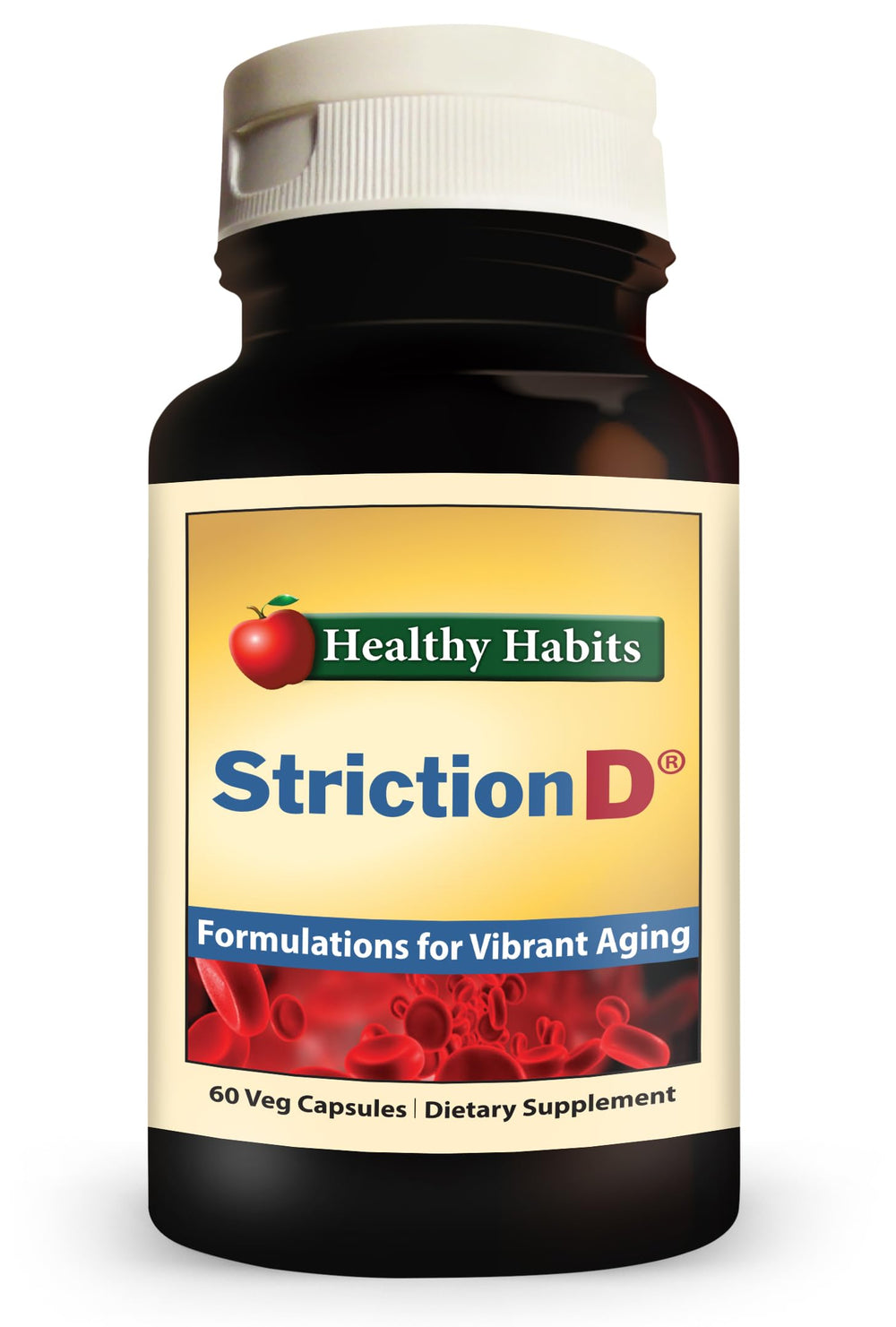 Healthy Habits StrictionD bottle front view supports daily wellness.