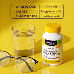 Eye and joint support imagery for Healthy Origins Astaxanthin 12 mg