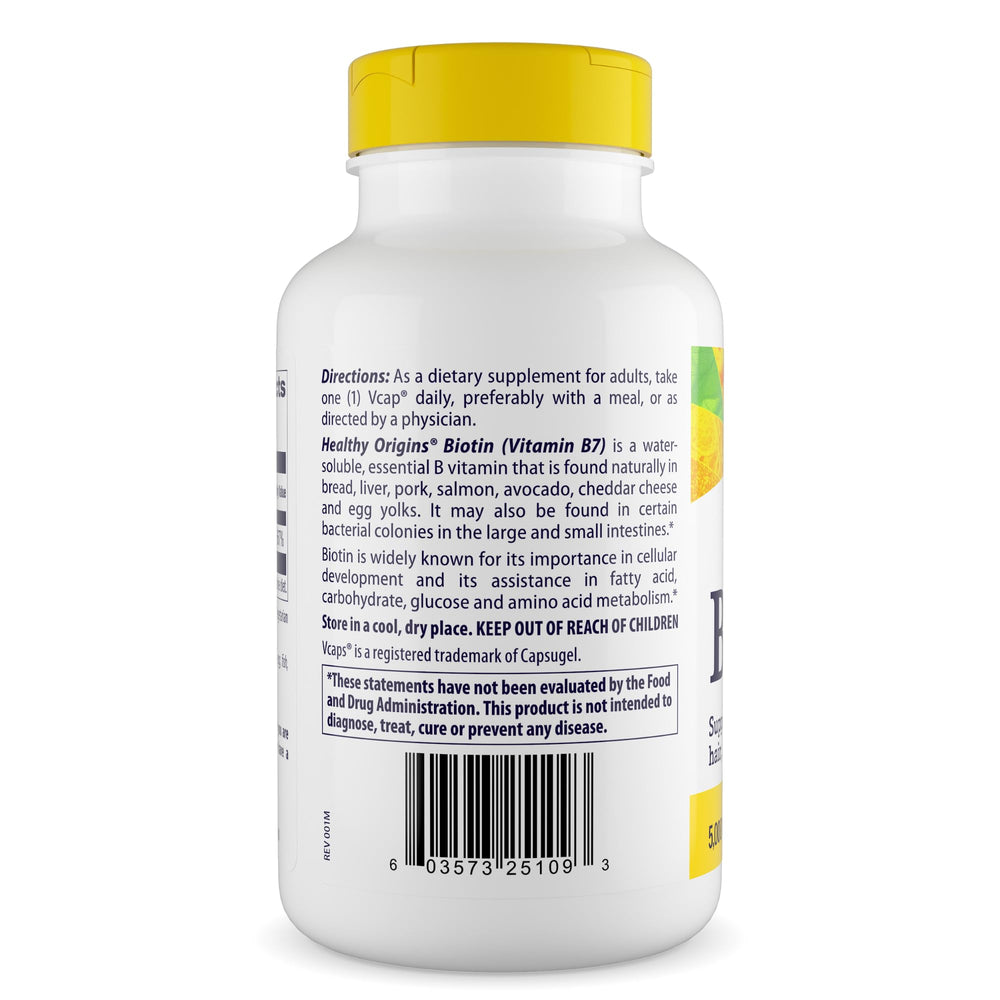 Biotin capsules arranged on white background