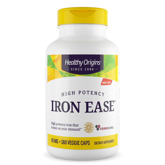 Healthy Origins Iron Ease 45 mg bottle label