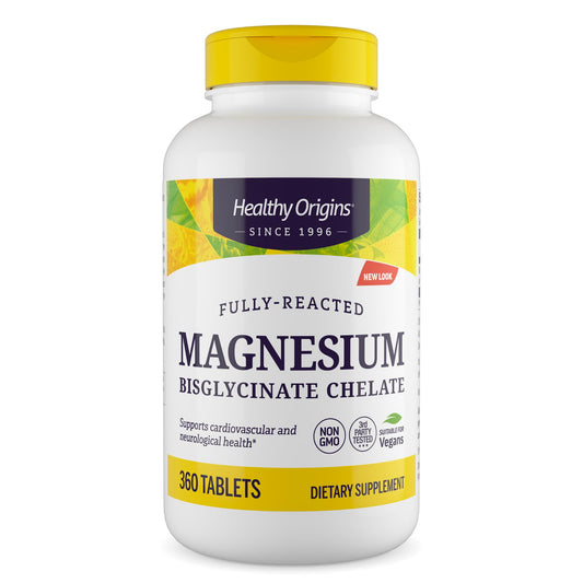 Healthy Origins Magnesium Bisglycinate Chelate bottle label