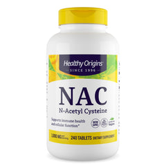 Front view of Healthy Origins NAC 1,000 mcg bottle