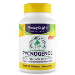 Healthy Origins Pycnogenol 100 mg bottle front promoting antioxidant support