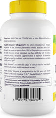 Supplement facts panel on Healthy Origins Ubiquinol bottle