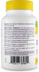 Label close-up highlighting Kaneka Ubiquinol active form