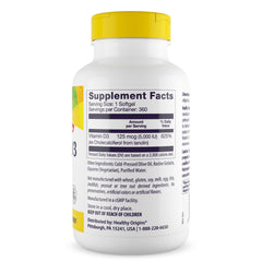 Softgel capsules spilling from bottle onto white background