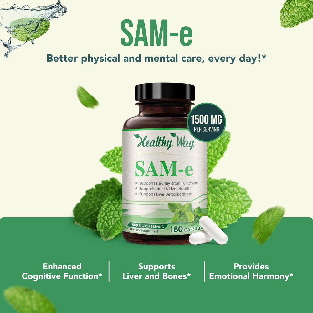 SAM-e 1500mg bottle back panel showing ingredients