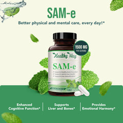 SAM-e 1500mg bottle back panel showing ingredients