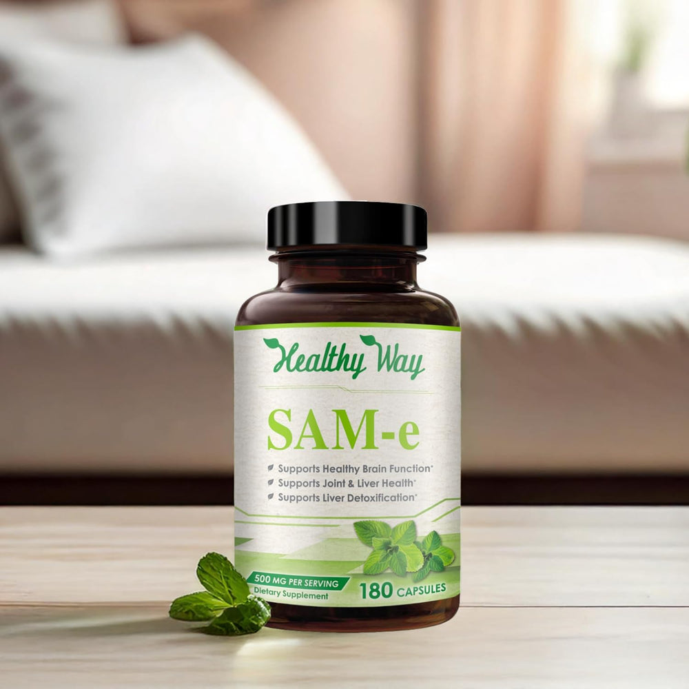 180-capsule packaging of HealthyWayRx SAM-e