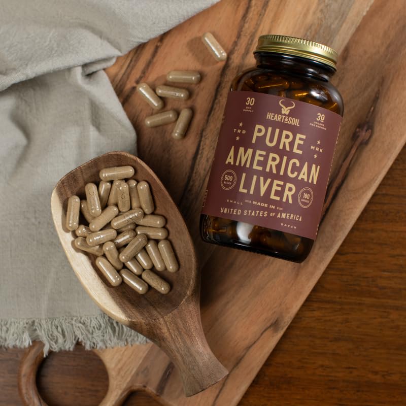 HEART & SOIL American Liver Supplement bottle labeled 180 capsules