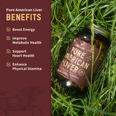 Close-up of grass-fed beef liver capsules by HEART & SOIL