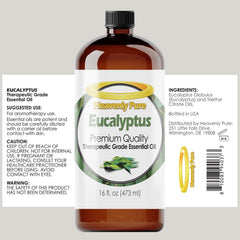Eucalyptus oil bottle with labeling and diffuser accessories