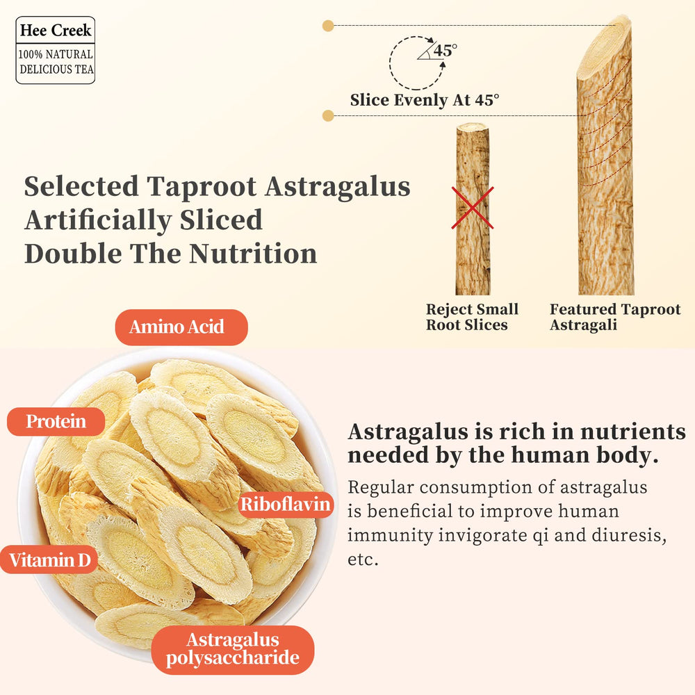 Astragalus tea being prepared with slices in a cup