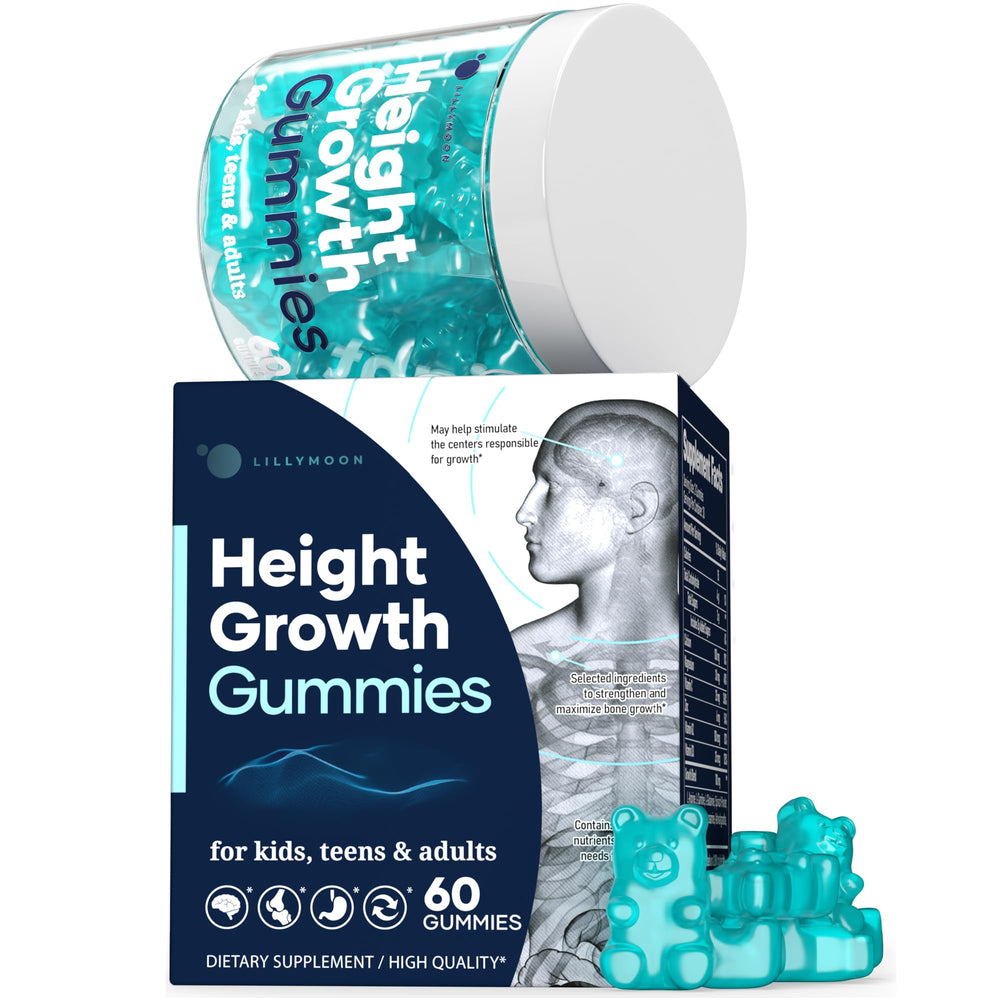 Lilymoon Height Growth Gummies bottle on white background