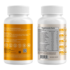 Boxed Heivy multivitamin chewables displayed beside bottle