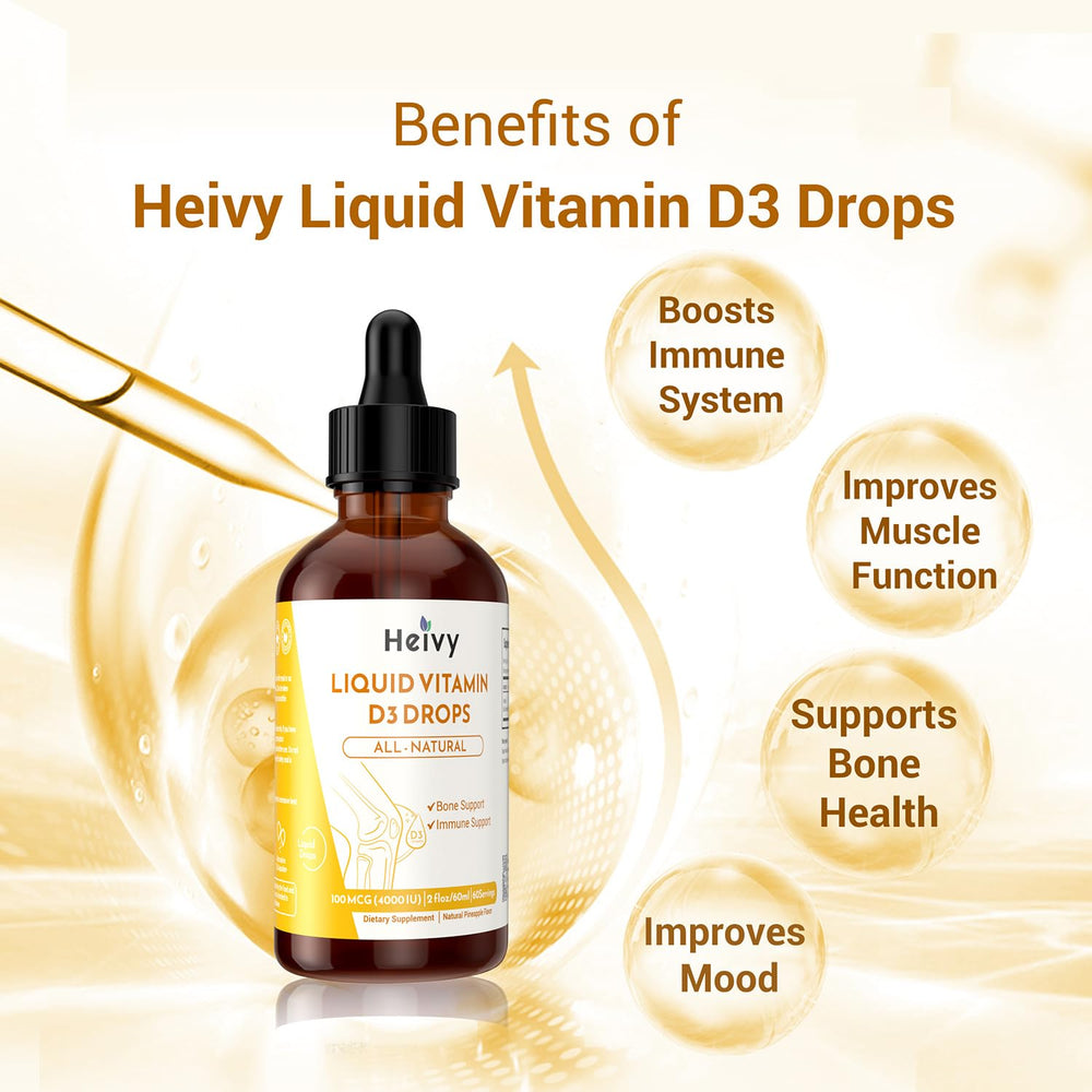 Pineapple-flavored Vitamin D3 drops bottle with tropical label