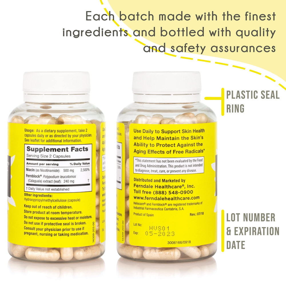 Close-up of Heliocare Advanced Niacin B3 capsules