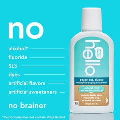 Fresh mint aroma associated with Hello Peace Out Plaque Mouthwash