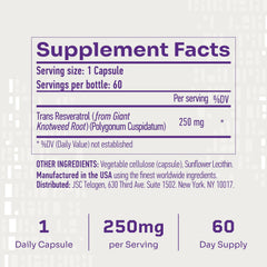 Close-up of a liposomal trans-resveratrol capsule showing advanced encapsulation