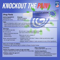 Helocaine USA-made label indicating FDA guideline compliance