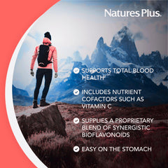 Ingredients highlight including vitamin C and bioflavonoids