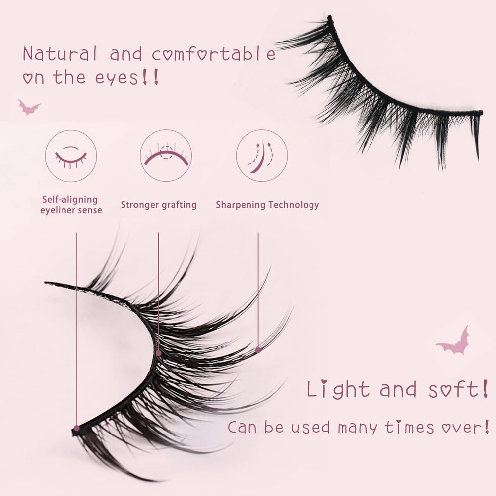 HEMERDINGO natural look 3D lashes provide a soft, layered effect for everyday wear.