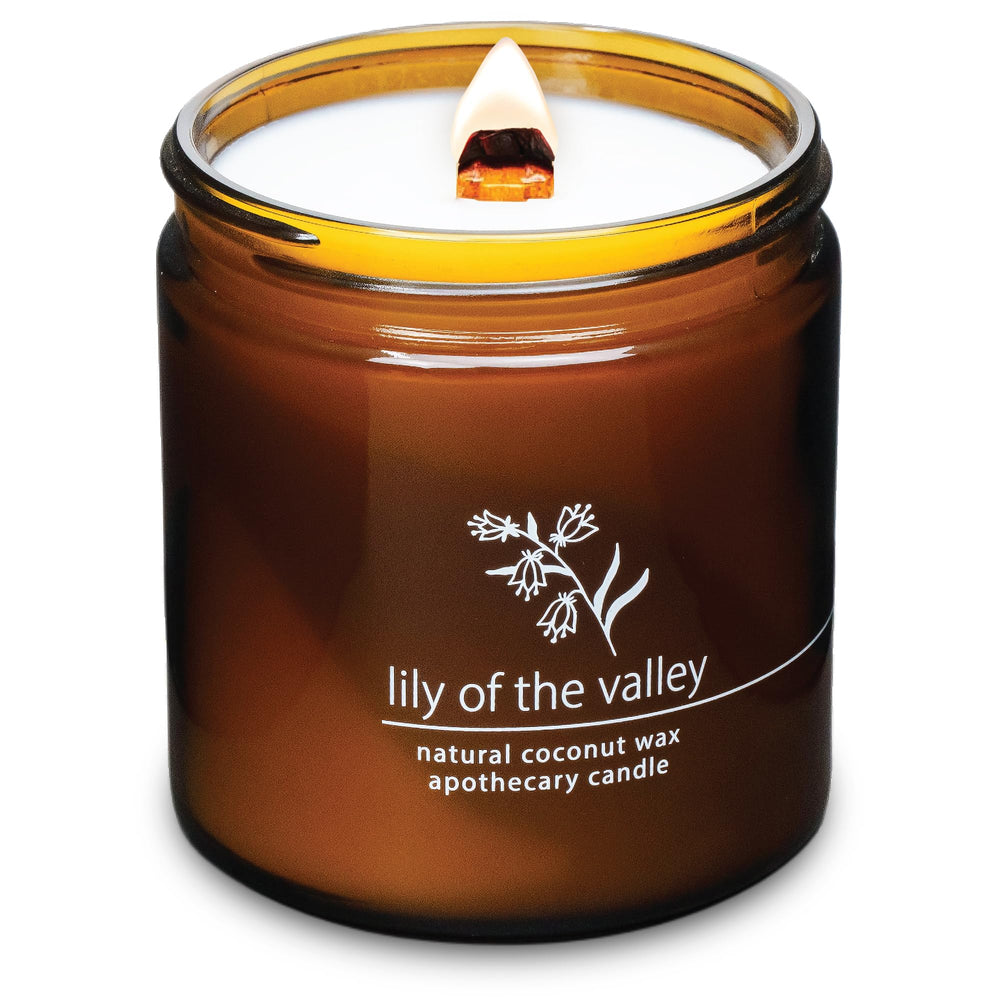 Hemlock Park 16 oz Lily of the Valley candle with wooden wick