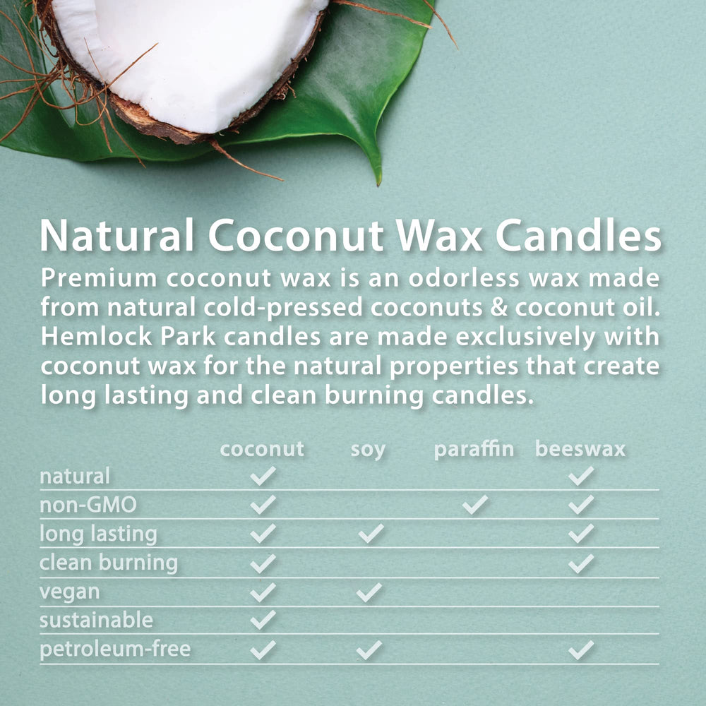 American-made Hemlock Park crackling wood wick candle label