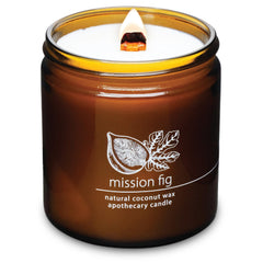 Hemlock Park Crackling Wood Wick Candle in a 16 oz jar with Mission Fig scent