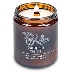 Hemlock Park Crackling Wood Wick Candle in Pumpkin Crème, 8 oz, hand-poured
