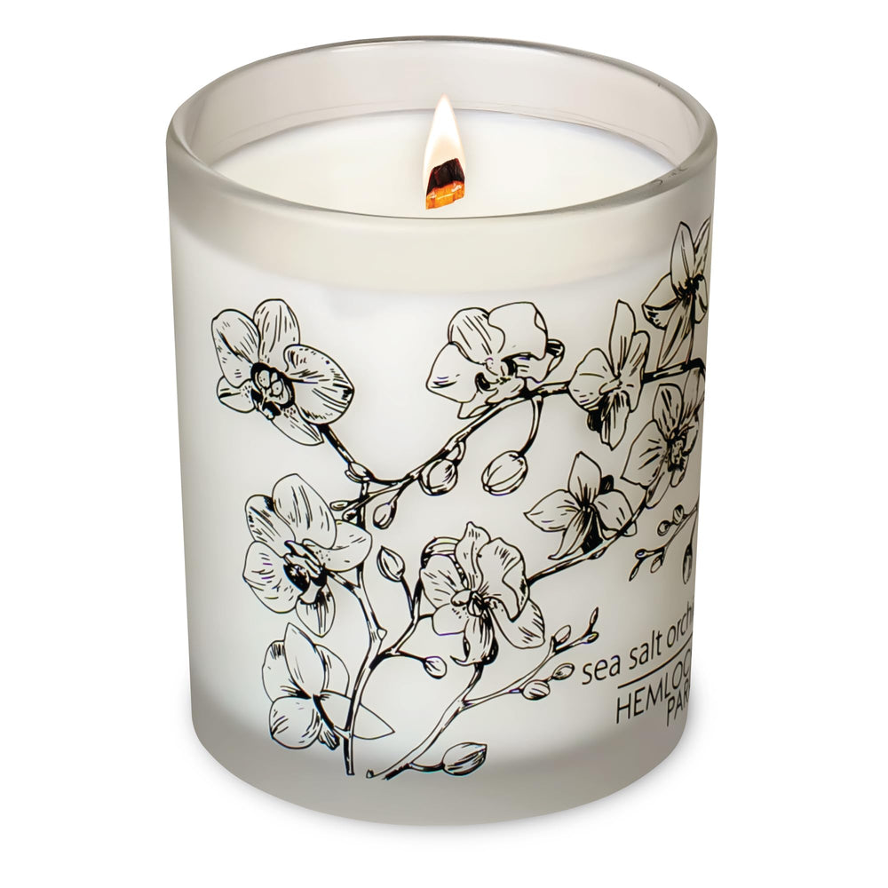 Hemlock Park Frosted Jar Candle Sea Salt Orchid 7.2 oz