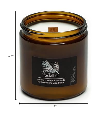 Handcrafted in America Hemlock Park candle ready for display
