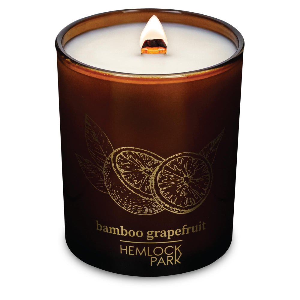 Hemlock Park Wood Wick Candle in Bamboo Grapefruit, 7.2 oz