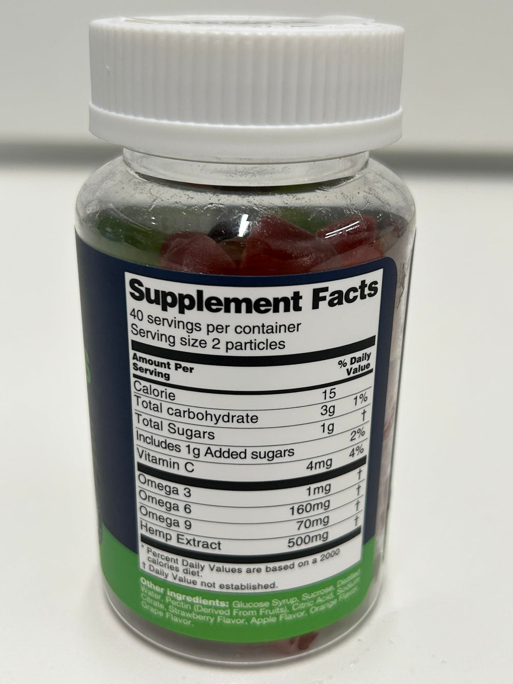 Gluten-free hemp gummy supplement package