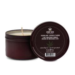 Hemp Seed 3-in-1 Massage Candle Guavalava Scent 6 oz packaging