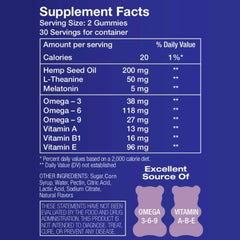 Hemp Sleep Gummies ingredient - 5mg Melatonin per serving