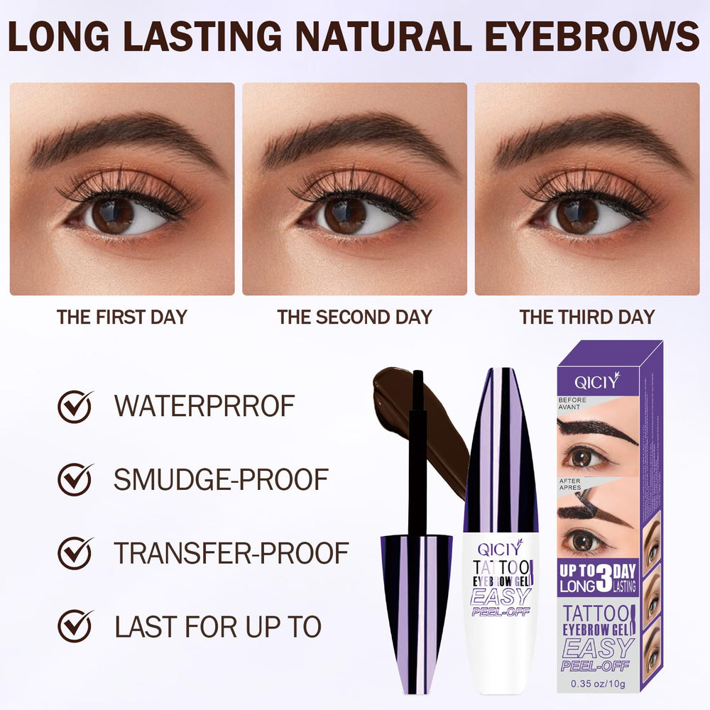 HENGRUNXIN two-hour dye application demonstrates easy at-home brow tinting.