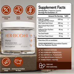 Her Bodhi MENO holy basil focus suggesting stress relief during menopause