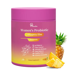 Bottle of Her Juicy Women's Probiotic Gummies with pineapple flavor