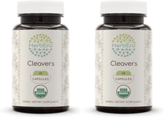 HerbEra Cleavers USDA Organic 60 Capsules bottle - Pack of 2