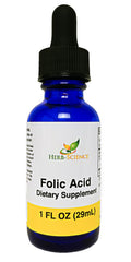 Bottle of Herb-Science Liquid Vitamin B9 Folic Acid Drops, 1 fl oz