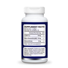 Close-up of Lutein, Meso-Zeaxanthin, and Zeaxanthin softgels