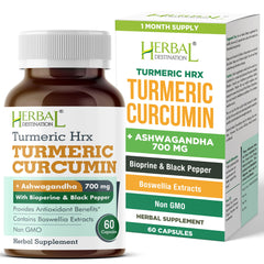 Herbal Destination Turmeric Supplement bottle with 60 capsules