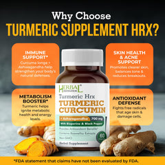 Label highlighting Turmeric Curcumin, Boswellia and Black Pepper Extract