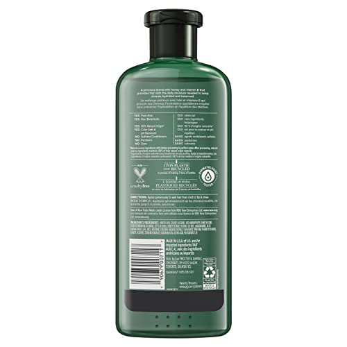 Herbal Essences Bio Renew conditioner back label shows sulfate-free, cruelty-free formula.