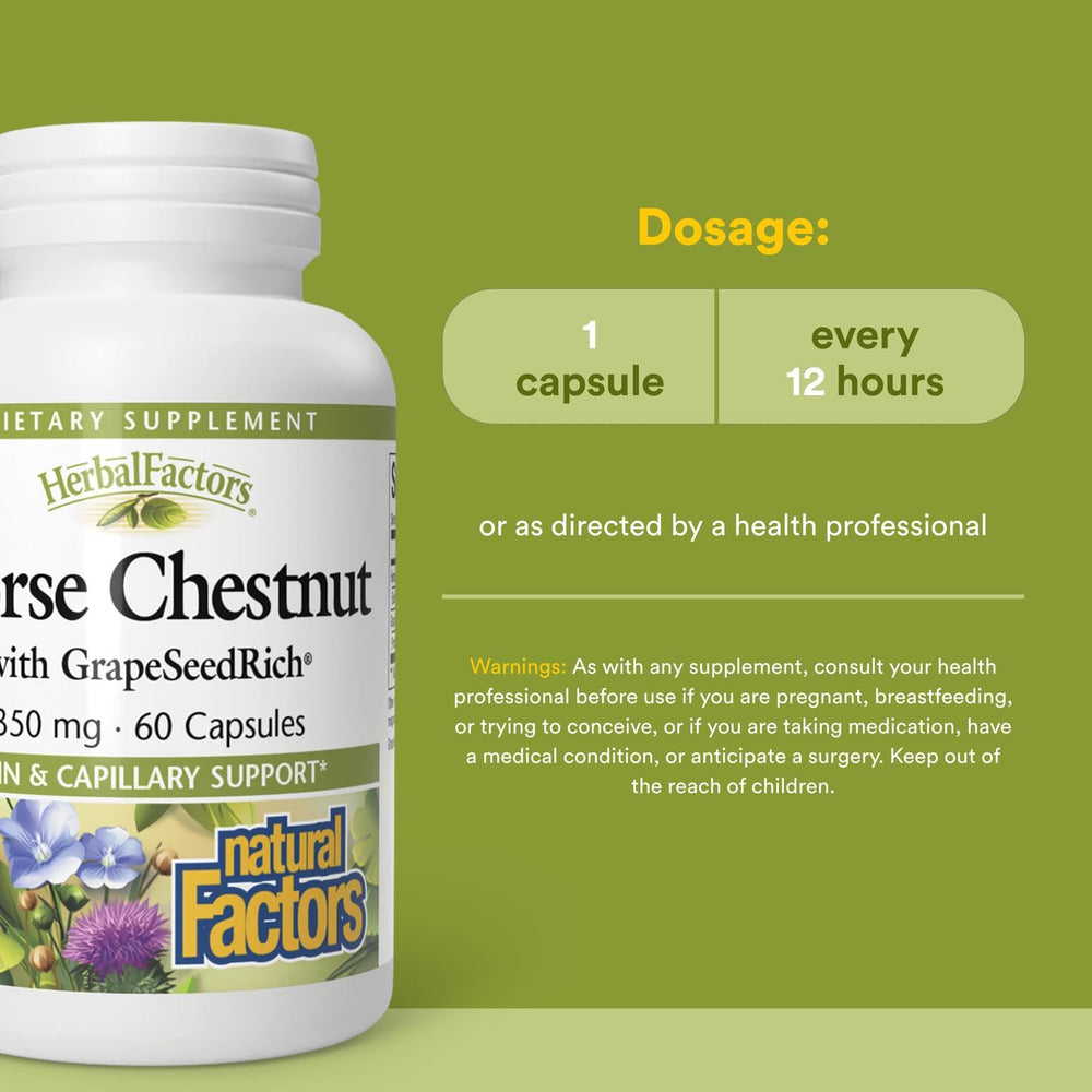 Close-up of Horse Chestnut and Grape Seed extracts