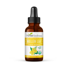 Herbal Goodness Mullein Leaf Extract 1oz bottle with dropper