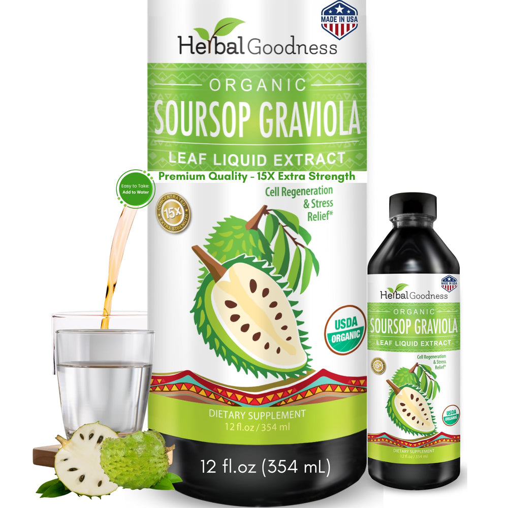 Front view of Herbal Goodness Soursop Drops bottle