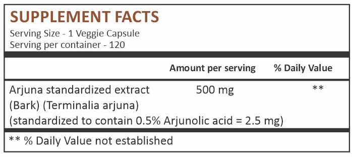 Herbal Hills Arjuna Capsules package and bottle