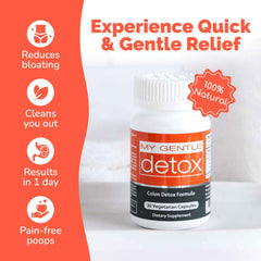 Herbal Nitro My Gentle Detox night-use guidance card for bedtime routines.
